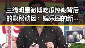 三线明星微博吃瓜热潮背后的隐秘动因：娱乐圈的新风向