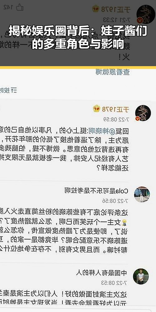 揭秘娱乐圈背后：娃子酱们的多重角色与影响